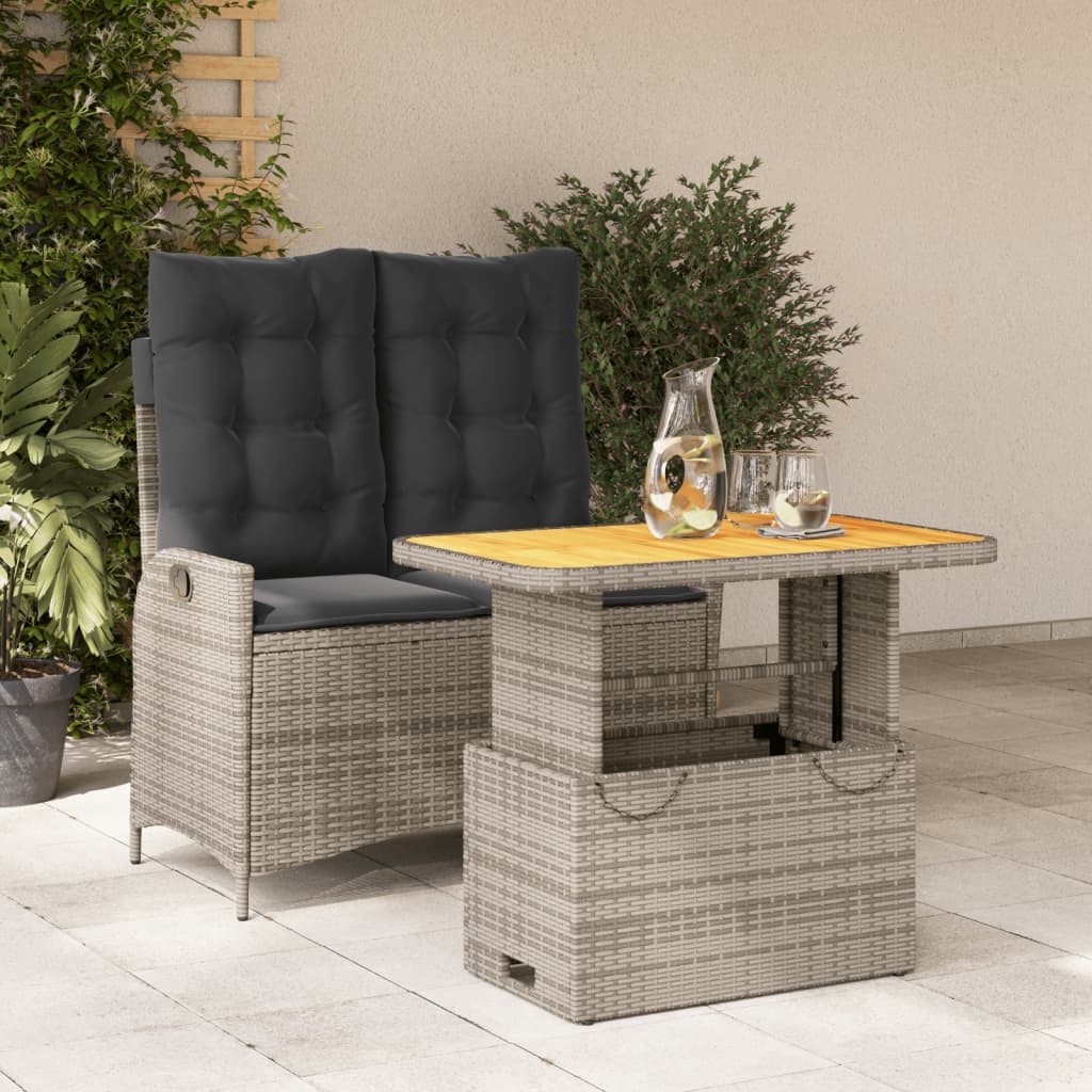 Tuinset Met Kussens Poly Rattan Grijs