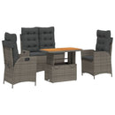 Tuinset Met Kussens Poly Rattan Grijs