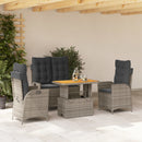 Tuinset Met Kussens Poly Rattan Grijs