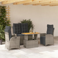 Tuinset Met Kussens Poly Rattan Grijs