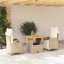 Tuinset Met Kussens Poly Rattan Beige