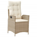 5-Delige Tuinset Met Kussens Poly Rattan Beige