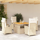 5-Delige Tuinset Met Kussens Poly Rattan Beige