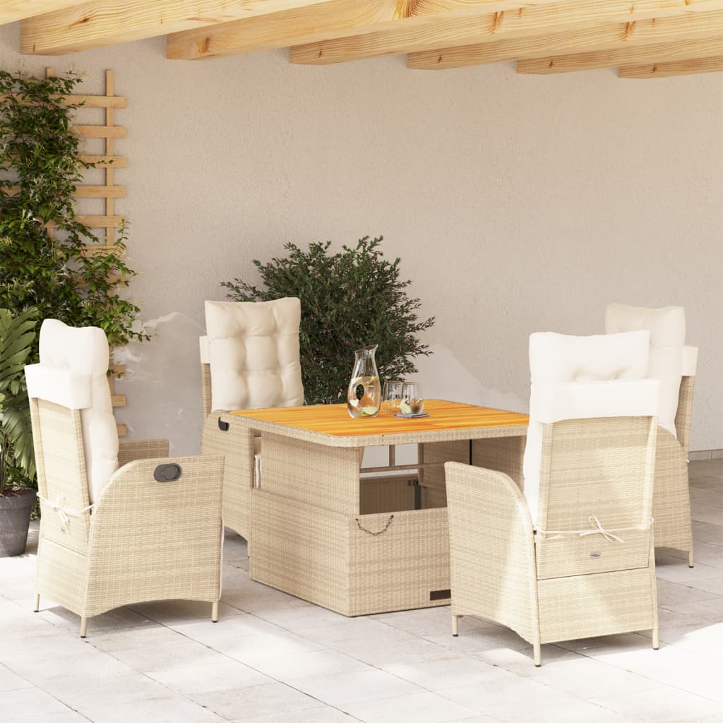 Tuinset Met Kussens Poly Rattan Beige