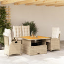 5-Delige Tuinset Met Kussens Poly Rattan Beige