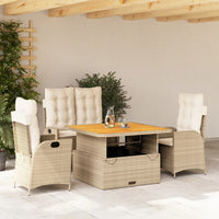 5-Delige Tuinset Met Kussens Poly Rattan Beige