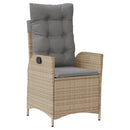 3-Delige Tuinset Met Kussens Poly Rattan Beige