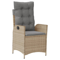 3-Delige Tuinset Met Kussens Poly Rattan Beige