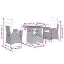 3-Delige Tuinset Met Kussens Poly Rattan Beige
