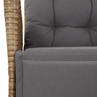 3-Delige Tuinset Met Kussens Poly Rattan Beige
