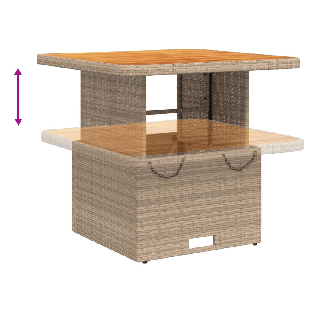 3-Delige Tuinset Met Kussens Poly Rattan Beige