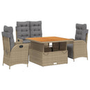 4-Delige Tuinset Met Kussens Poly Rattan Beige