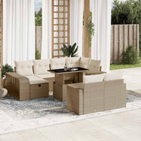 1 Tuinset Met Kussens Poly Rattan