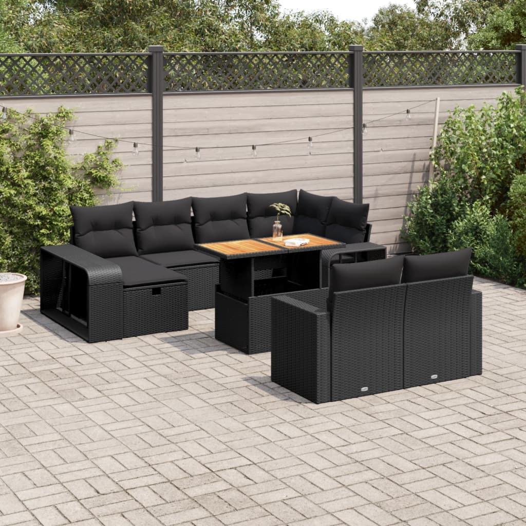 1 Tuinset Met Kussens Poly Rattan