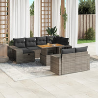1 Tuinset Met Kussens Poly Rattan