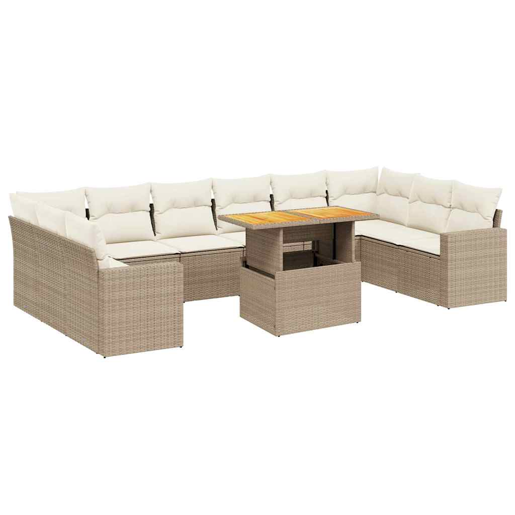 1 Tuinset Met Kussens Poly Rattan