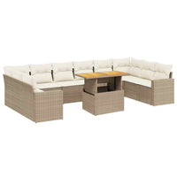 1 Tuinset Met Kussens Poly Rattan