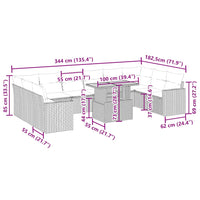 1 Tuinset Met Kussens Poly Rattan