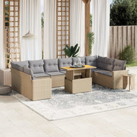 1 Tuinset Met Kussens Poly Rattan