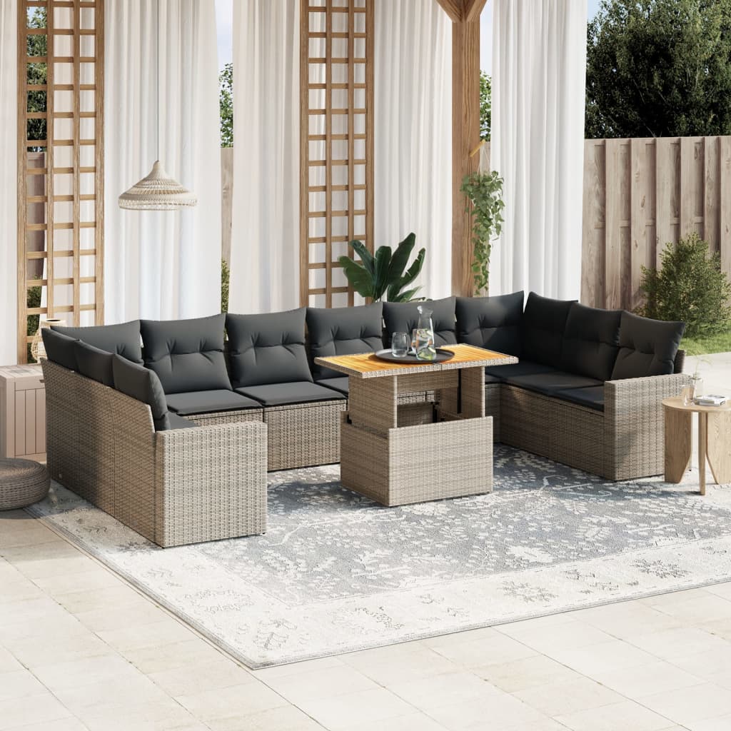1 Tuinset Met Kussens Poly Rattan