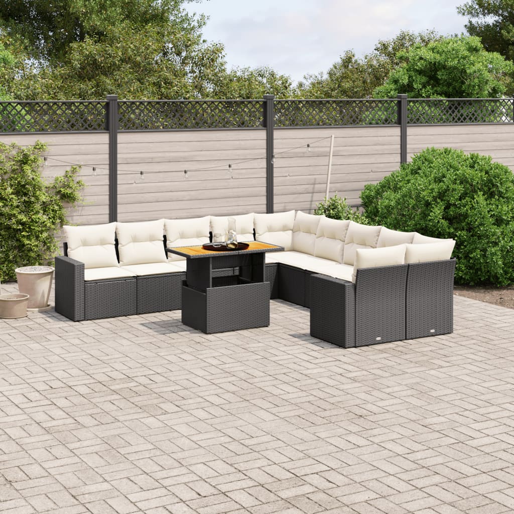 1 Tuinset Met Kussens Poly Rattan