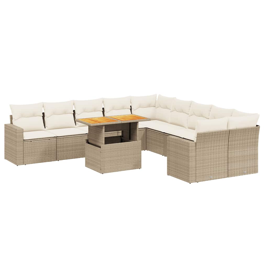 1 Tuinset Met Kussens Poly Rattan