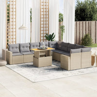 1 Tuinset Met Kussens Poly Rattan