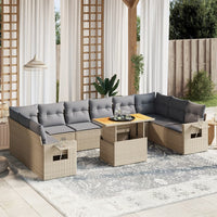 1 Tuinset Met Kussens Poly Rattan