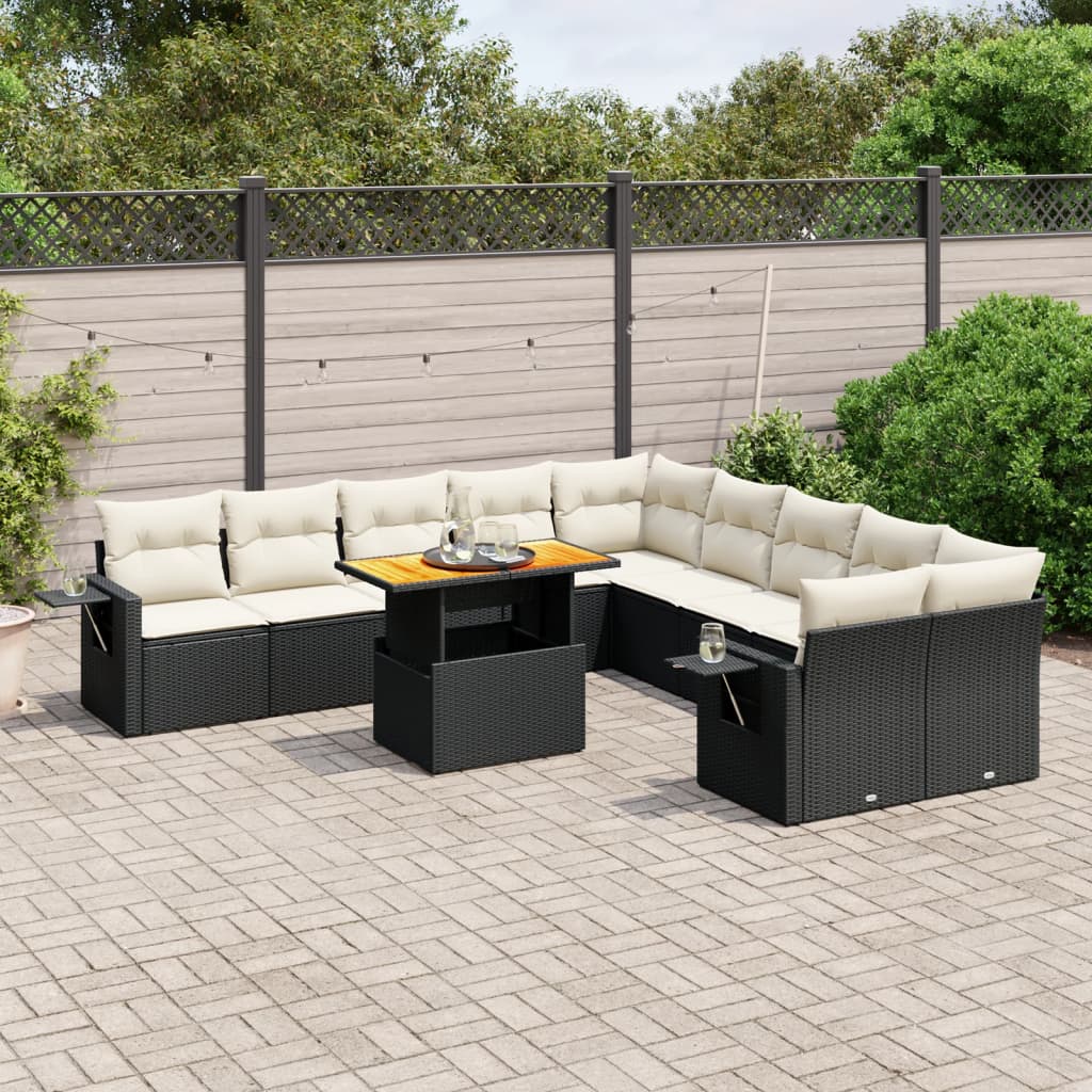 1 Tuinset Met Kussens Poly Rattan