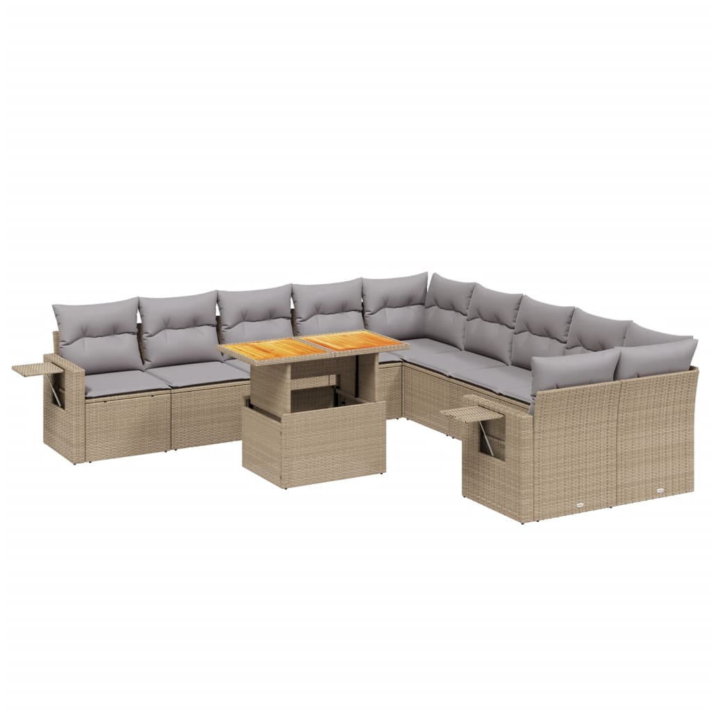 1 Tuinset Met Kussens Poly Rattan