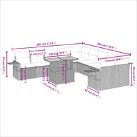 1 Tuinset Met Kussens Poly Rattan