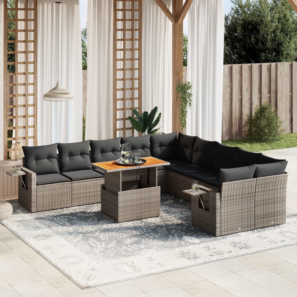1 Tuinset Met Kussens Poly Rattan