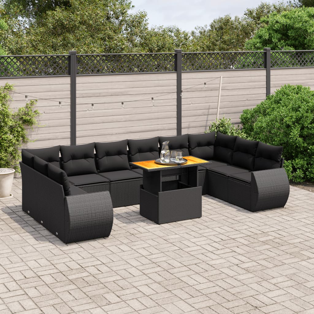 1 Tuinset Met Kussens Poly Rattan
