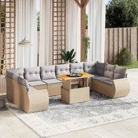 1 Tuinset Met Kussens Poly Rattan