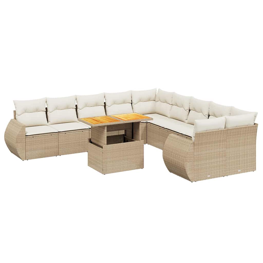 1 Tuinset Met Kussens Poly Rattan