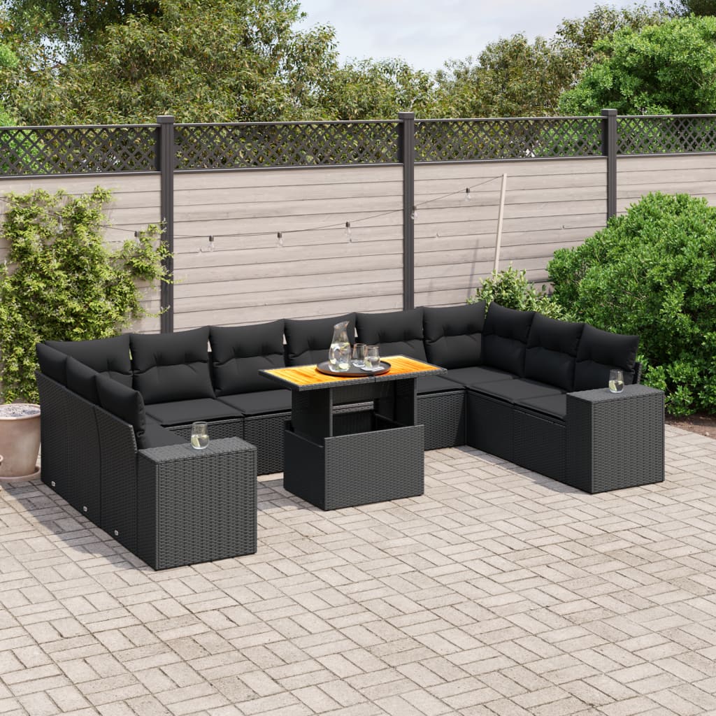 1 Tuinset Met Kussens Poly Rattan