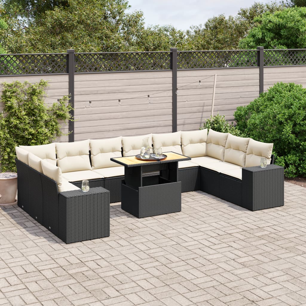 1 Tuinset Met Kussens Poly Rattan
