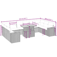 1 Tuinset Met Kussens Poly Rattan