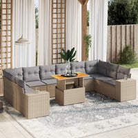 1 Tuinset Met Kussens Poly Rattan