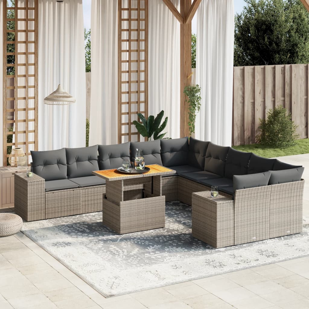 1 Tuinset Met Kussens Poly Rattan