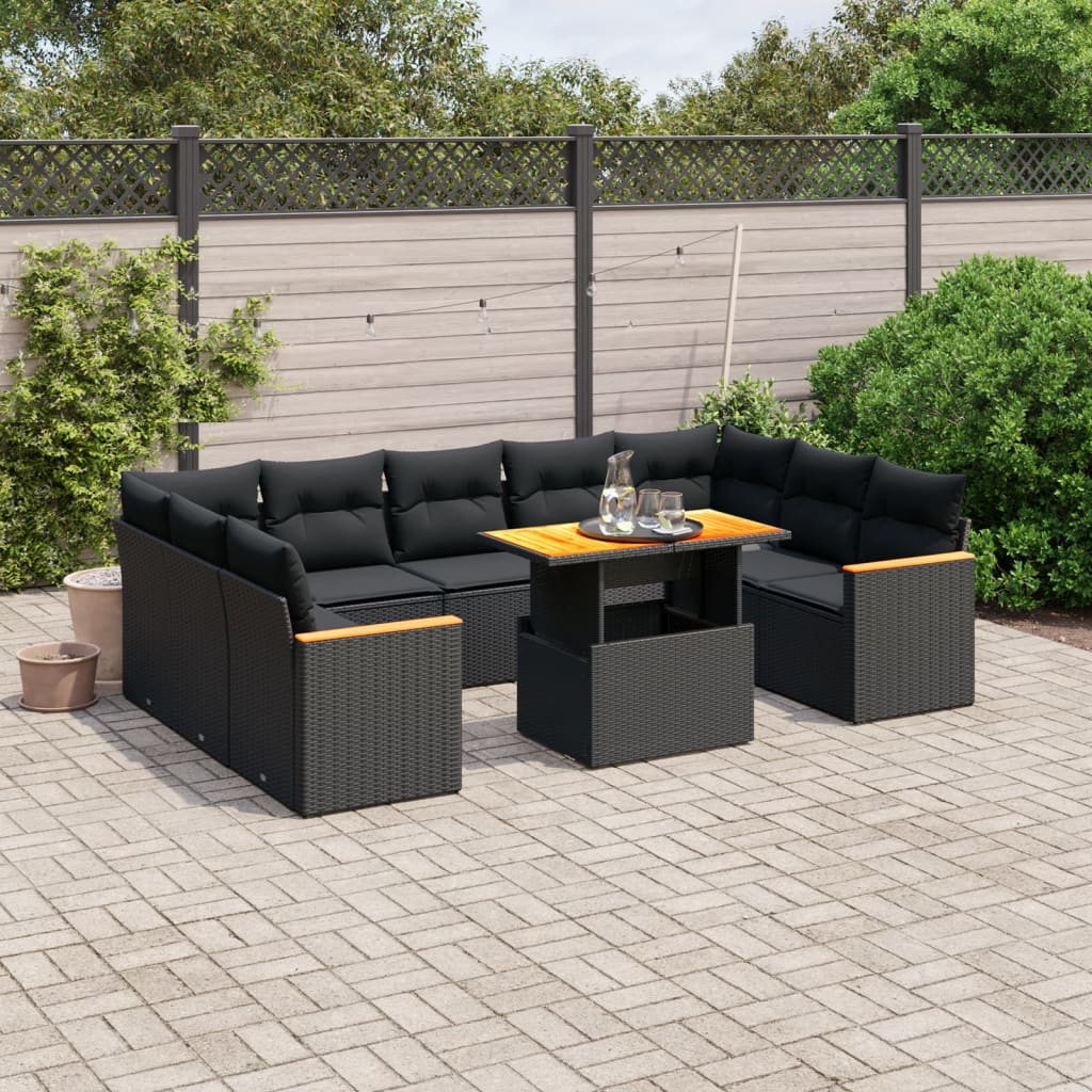 1 Tuinset Met Kussens Poly Rattan