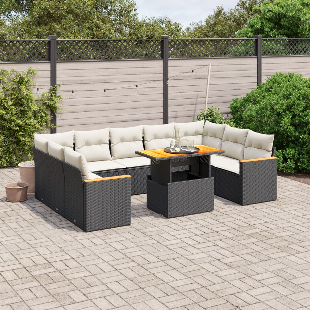 1 Tuinset Met Kussens Poly Rattan