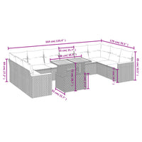 1 Tuinset Met Kussens Poly Rattan