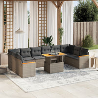 1 Tuinset Met Kussens Poly Rattan