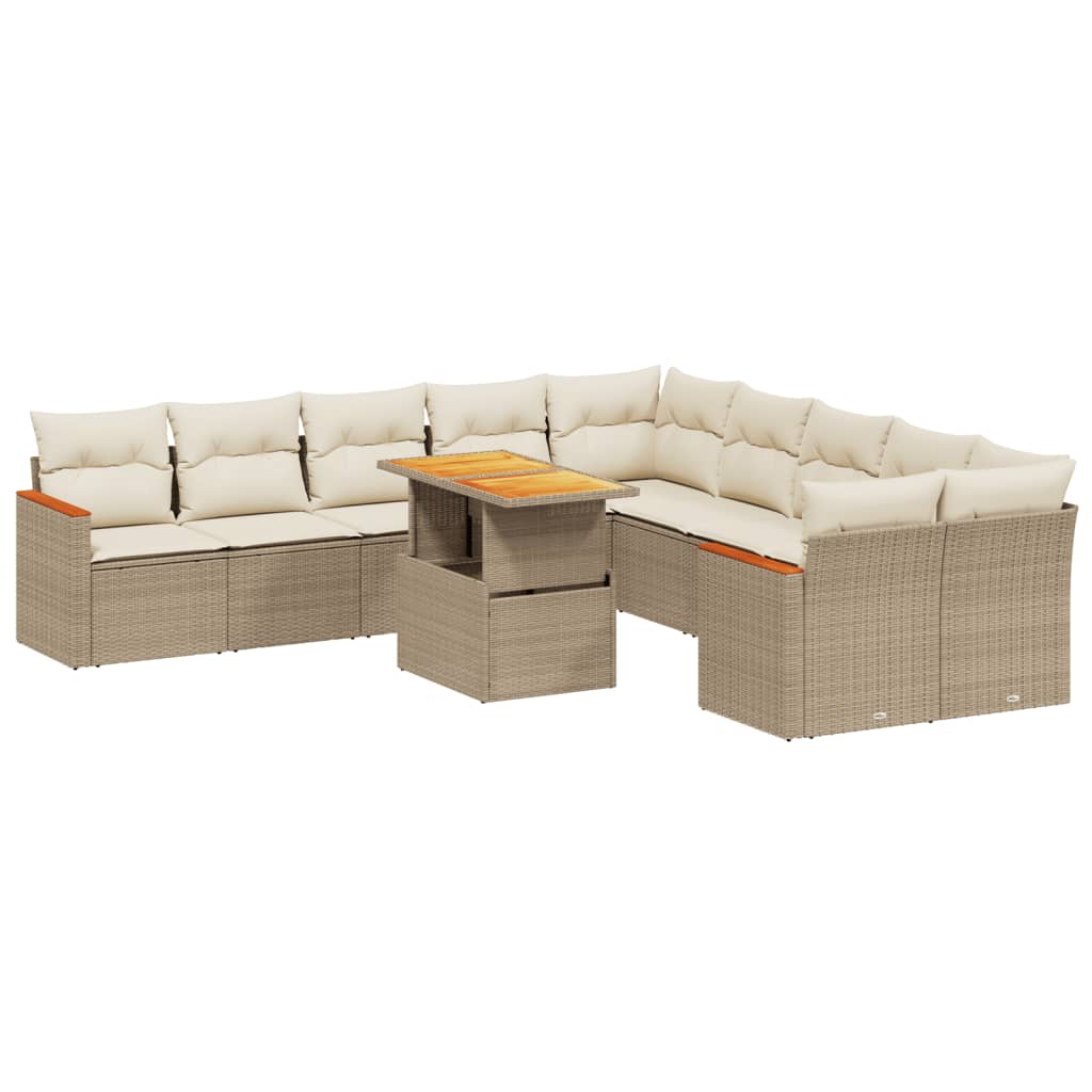 1 Tuinset Met Kussens Poly Rattan
