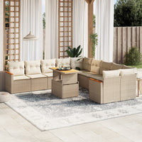 1 Tuinset Met Kussens Poly Rattan