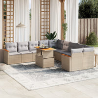 1 Tuinset Met Kussens Poly Rattan