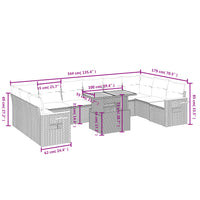 1 Tuinset Met Kussens Poly Rattan