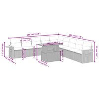 1 Tuinset Met Kussens Poly Rattan
