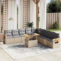1 Tuinset Met Kussens Poly Rattan